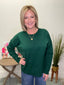Round Roll Neck Drop Shoulder Sweater in Dk Green