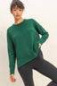 Round Roll Neck Drop Shoulder Sweater in Dk Green