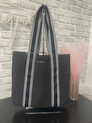 Ruby Raffia Tote Bag Accessories - Ella Chic Boutique Pretty Simple Tan Beige Ivory Black Summer Spring Beach Bag