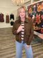 Ruffles and Suede Chocolate Jacket 140 Jackets- Ella Chic BoutiqueJodifl