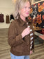 Ruffles and Suede Chocolate Jacket