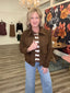 Ruffles and Suede Chocolate Jacket