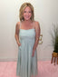Sage Green Pinstriped Fit & Flare Midi Dress 150 Dresses & Jumpsuits - Ella Chic BoutiqueHYFVE