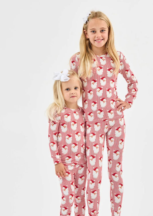 Santa Baby Red Stripe Christmas Jammies - Girls 240 Kids Clothing - Ella Chic Boutique