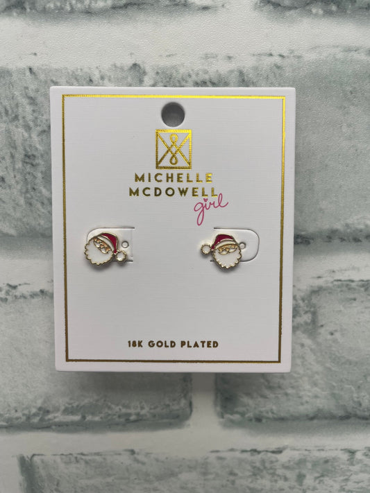 Santa Is Coming To Town Dainty Gold Earrings
