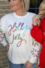 Sarah Holly Jolly Christmas Lights Sweatshirt 110 Tops - Ella Chic Boutique