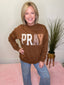 Say A Little Prayer Patchwork Sweatshirt in Camel
