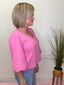 Scallop Half Sleeve Button Front Top in Bubblegum Pink 110 Tops - Ella Chic BoutiqueAnniewear