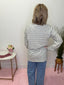 Seafoam Stripe Cozy Knit Pullover Top 110 Tops - Ella Chic Boutique