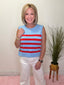 Season of Stripes Side Gold Button Sleeveless Top 110 Tops - Ella Chic BoutiqueEntro