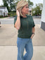 Seize the Day Short Sleeve Sweater in Emerald Green 110 Tops- Ella Chic BoutiqueIn february