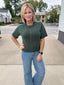Seize the Day Short Sleeve Sweater in Emerald Green 110 Tops- Ella Chic BoutiqueIn february
