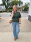 Seize the Day Short Sleeve Sweater in Emerald Green 110 Tops- Ella Chic BoutiqueIn february