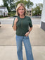 Seize the Day Short Sleeve Sweater in Emerald Green 110 Tops- Ella Chic BoutiqueIn february