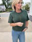 Seize the Day Short Sleeve Sweater in Emerald Green 110 Tops- Ella Chic BoutiqueIn february