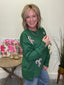 Sequin Candy Cane Green Top 110 Tops - Ella Chic Boutique