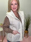 Sherpa Fleece Hooded Vest in Winter White 140 Jackets - Ella Chic Boutique