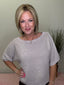 Short Dolman Sleeve Washed Knit Top in Light Mocha