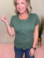 Short Sleeve Ribbed Cardigan in Perfect Green