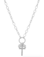 Silver Cross & Heart Charm Necklace in Silver