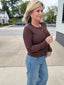 Simply Essential Button Down Scallop Cardigan in Chocolate 110 Tops- Ella Chic BoutiqueThe Workshop Studio
