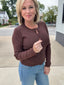 Simply Essential Button Down Scallop Cardigan in Chocolate 110 Tops- Ella Chic BoutiqueThe Workshop Studio