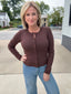 Simply Essential Button Down Scallop Cardigan in Chocolate 110 Tops- Ella Chic BoutiqueThe Workshop Studio