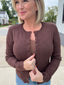 Simply Essential Button Down Scallop Cardigan in Chocolate 110 Tops- Ella Chic BoutiqueThe Workshop Studio