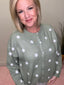 Simply Sage Polka Dot Cardigan Sweater