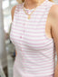Sleeveless High Neck Striped Knit Top 110 Tops - Ella Chic BoutiqueLe Lis