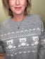 Snowy Teddy Fair Isle Sweater in Gray