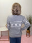 Snowy Teddy Fair Isle Sweater in Gray 130 Sweaters - Ella Chic Boutique