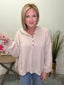 Soft Knit Button Up Hooded Top in Blush 110 Tops - Ella Chic Boutique