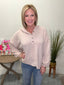 Soft Knit Button Up Hooded Top in Blush 110 Tops - Ella Chic Boutique