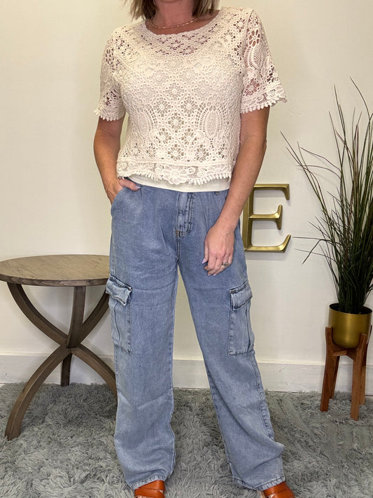 Softest Tencel Cargo Pants with Elastic
