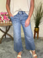 Solicitous High Rise Utility Crop Wide Jeans