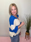 Split Neck Wide Stripe 3/4 Sleeve Sweater 130 Sweaters- Ella Chic BoutiqueZenana