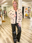 Spot On Polka Dot Sweater Cardigan in Taupe