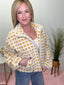 Square Checker Sherpa Zip Up Jacket 140 Jackets - Ella Chic Boutique