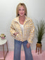 Square Checker Sherpa Zip Up Jacket 140 Jackets - Ella Chic Boutique