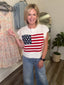 Stars and Stripes American Flag Sweater Top 110 Tops - Ella Chic BoutiqueSo Me