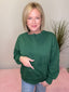 Starting Now Button Up Sweatshirt in Dark Green 110 Tops- Ella Chic BoutiqueLovLov