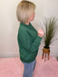Starting Now Button Up Sweatshirt in Dark Green 110 Tops- Ella Chic BoutiqueLovLov
