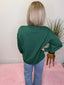 Starting Now Button Up Sweatshirt in Dark Green 110 Tops- Ella Chic BoutiqueLovLov
