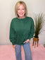 Starting Now Button Up Sweatshirt in Dark Green 110 Tops- Ella Chic BoutiqueLovLov