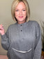 Starting Now Button Up Sweatshirt in Gray