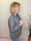 Starting Now Button Up Sweatshirt in Gray 110 Tops- Ella Chic BoutiqueLovLov