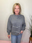 Starting Now Button Up Sweatshirt in Gray 110 Tops- Ella Chic BoutiqueLovLov
