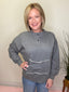 Starting Now Button Up Sweatshirt in Gray