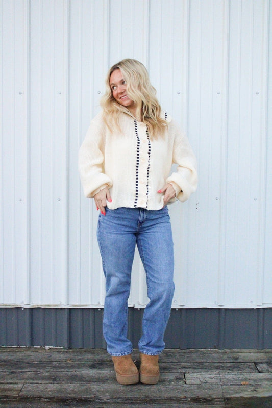 Stitch it Ivory Cardigan Sweater